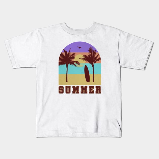 Summer Beach Kids T-Shirt by Drop23